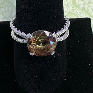 Bomb Party Women's (9) Ring - Lime Bi Color Peridot "New"
